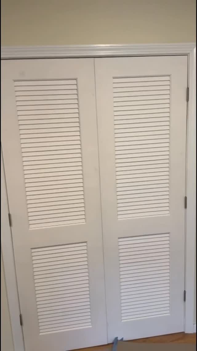 White louvered closet doors